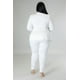 thumbnail image 4 of Conjunto De 2 Piezas Con Top De Encaje Elástico Cuello Manga Larga Bolsillos Falsos Y Pantalones Ajustados De Cintura Alta Rojo (para Mujer), 4 of 4
