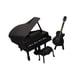 thumbnail image 2 of Piano Y Guitarra Para Casa De Muñecas A Escala 1/12 Con Taburete, Accesorio Para El Dormitorio De La Casa De Juegos, Color Negro, 2 of 5