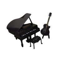 Magideal - 1:12 Dollhouse En Miniatura De Piano Mini Muebles Muebles Escena De La Vida Finición Del Juego Decoración Del Hogar Modelo De Simulación Para Sala De Negro