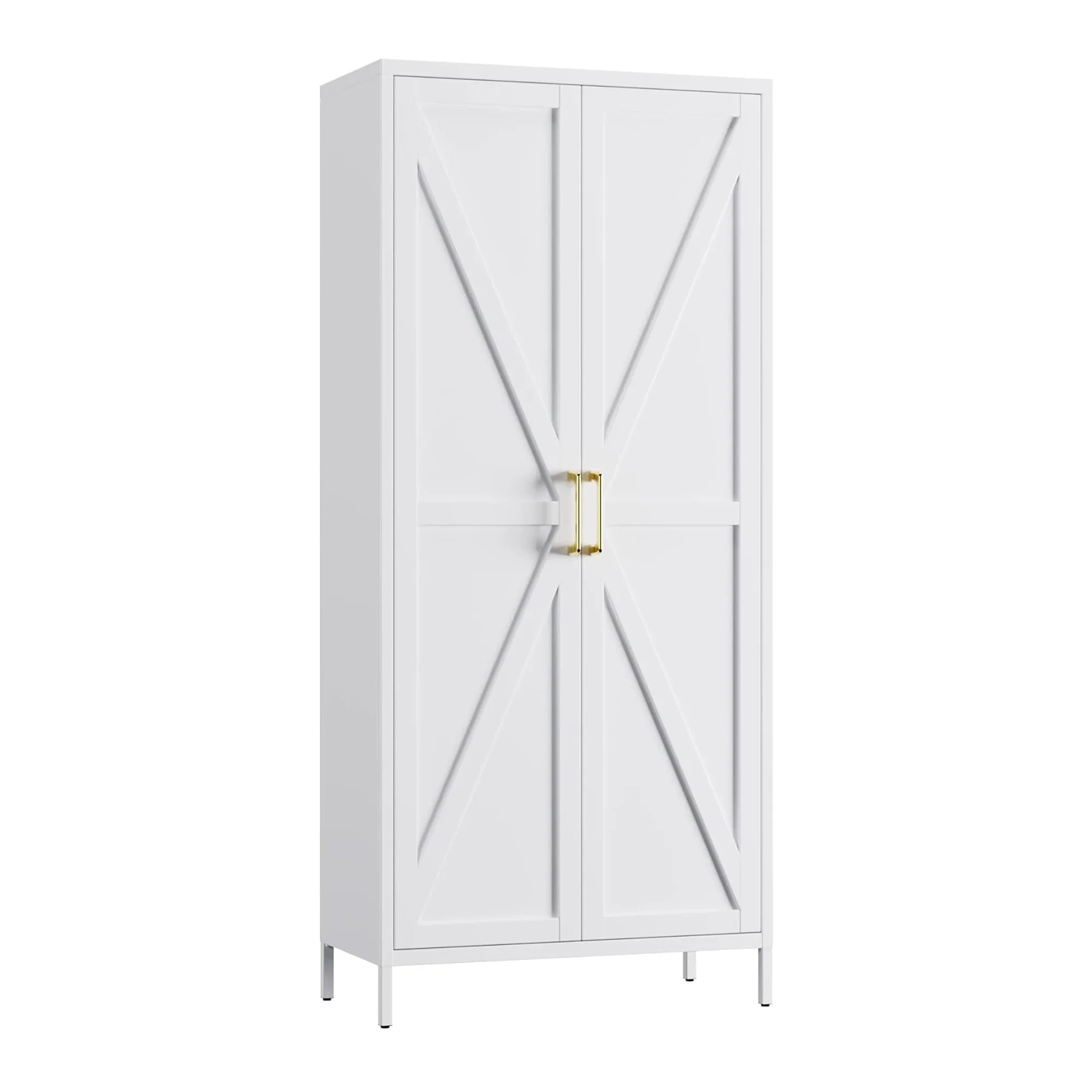 Recilock - Gabinete Metalico Blanco Alto 2 Puertas 5 Niveles - Linea White Yxg-03