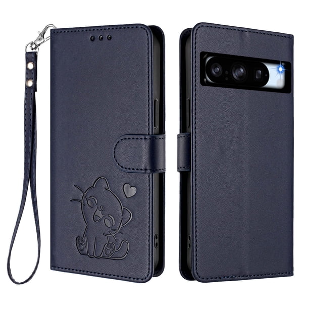 Funda Billetera con Espacio para Fotos para Google Pixel 8 Pro, Azul