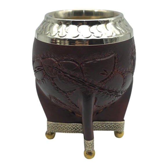 Mate Torpedo Borravino de Calabaza con Virola Cincelada cafe Aureo