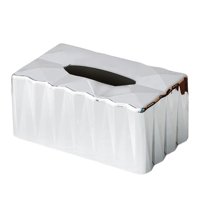 Bothyi - Moderna Caja De Pañuelos Decoración Hogar Rectangular Servilleta Papel Soporte Caja Plata