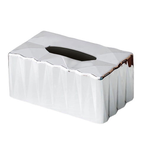 Bothyi - Moderna Caja De Pañuelos Decoración Hogar Rectangular Servilleta Papel Soporte Caja Plata