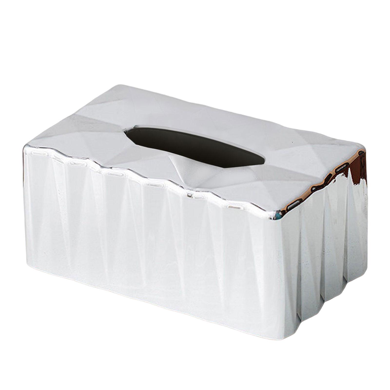 Bothyi - Moderna Caja De Pañuelos Decoración Hogar Rectangular Servilleta Papel Soporte Caja Plata