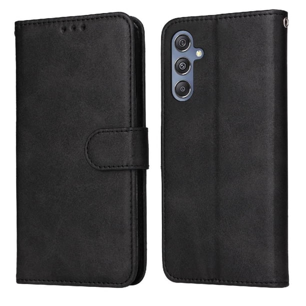 Funda Billetera para Samsung Galaxy M34 5G con Porta Tarjetas y Soporte Ajustable Negro
