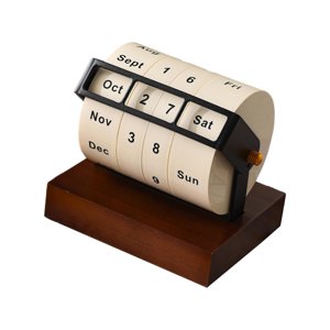 Magideal - Práctico Calendario De Escritorio, Calendario Giratorio De Madera, Mes, Semana, Día, Indicador De Fecha, Calendario De Cuenta Atrás Para Oficina
