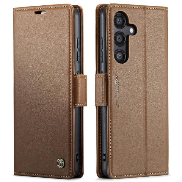 CaseMe tipo cartera Samsung Galaxy S24 FE con cierre magnético, RFID, tarjetero, soporte, carga inalámbrica