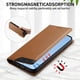 thumbnail image 3 of Funda Tipo Cartera de Cuero Sintético para Samsung Galaxy S25 Edge Bloqueo RFID, con Ranuras para Tarjetas y Bolsillo para Efectivo, Cierre Magnético Fuerte Marrón, 3 of 6