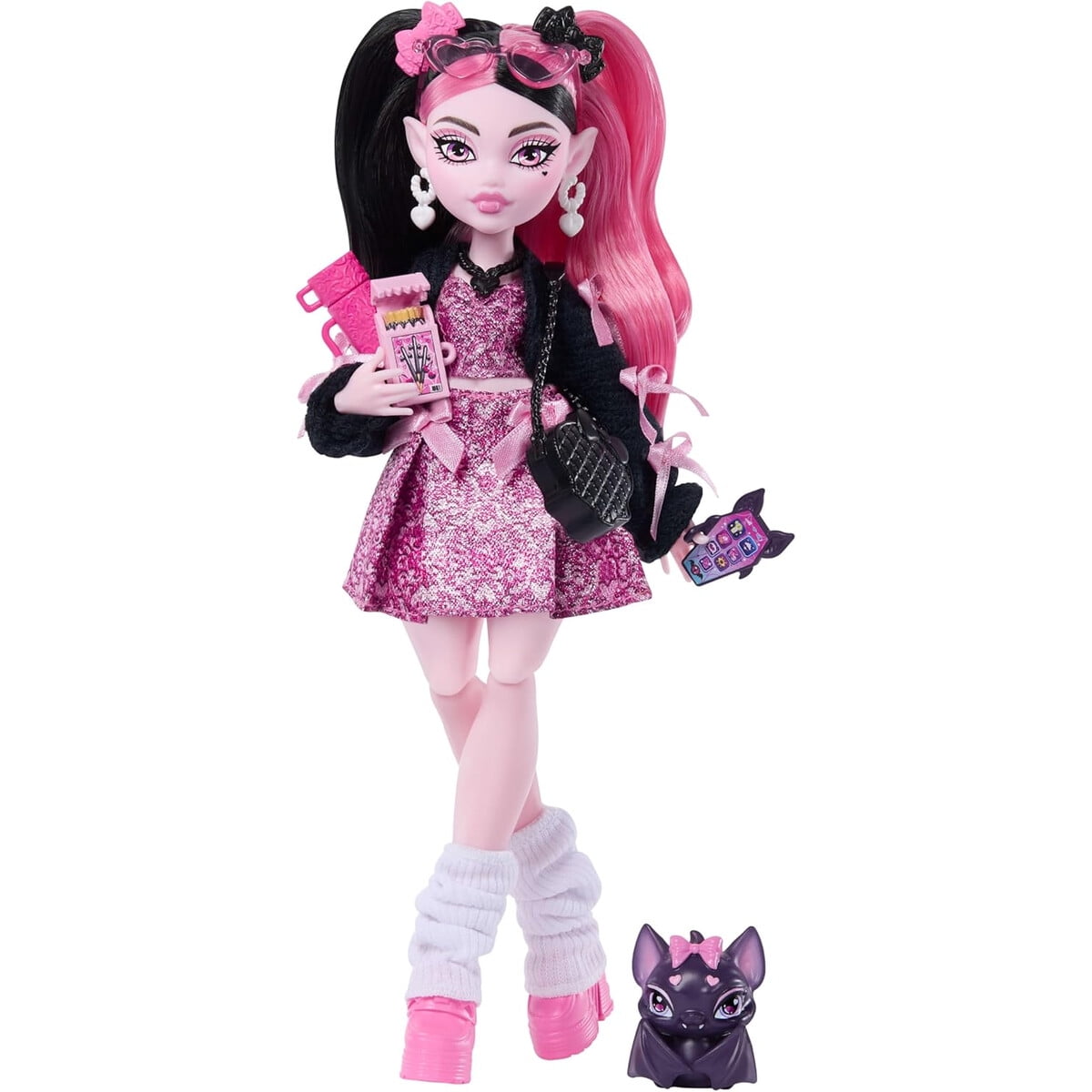 Muaeca Monster High Mattel Draculaura Vestido Rosado Accesorios