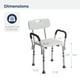 thumbnail image 2 of Silla de ducha Drive Medical 12445KD-1 con respaldo y brazos acolchados, 2 of 8