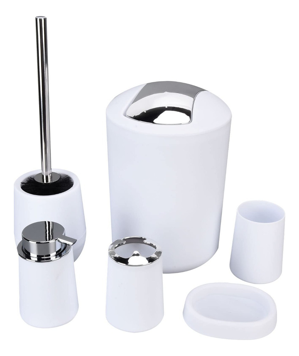 Genérico - Set Juego Accesorios Baño 6 Pzas Elegante Moderno Hogar Lau