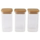 thumbnail image 1 of Set 3 Frascos Hermeticos Cuadrado 1100mL Vidrio 12cm Tapa Bambú, 1 of 3