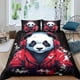 thumbnail image 1 of Funda nórdica de panda gigante con diseño 3D, suave, cómoda y transpirable, funda de edredón con diseño de mascota adorable, funda de edredón para niñas y niños con almohada, 3 piezas suaves, 1 of 3