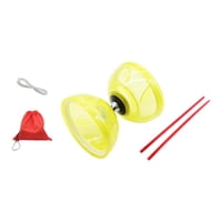 Magideal - Juego De Yoyo Chino De Juguete Diabolo, De Goma Suave, Con Triple Rodamiento, Flexible, Para Fitness, Malabarismo, Educativo, Versátil, Apto Para Principiantes, Adultos Y Niños, Amarillo