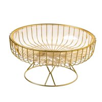 Bothyi - Cesta De Frutas De Alambre De Metal, Frutero Extraíble Para Despensa, Mesa De Comedor, Mostrador, Amarillo L