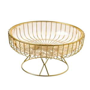 Bothyi - Cesta De Frutas De Alambre De Metal, Frutero Extraíble Para Despensa, Mesa De Comedor, Mostrador, Amarillo L