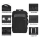 thumbnail image 2 of Mochila de Viaje Vancropak 1215 Impermeable Expandible Antirrobo 40L Negro, 2 of 3