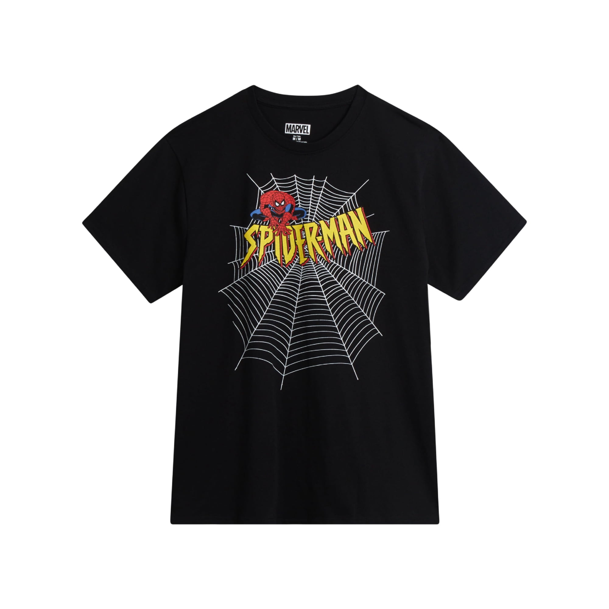 Remera Marvel Spider-man Mujer Estampada Negra Talle Grande