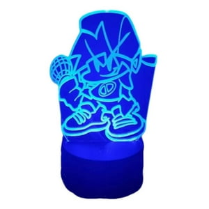 Lelumania - Lampara Ilusion 3D Friday Night Funkin De 7 Colores, Base Touch