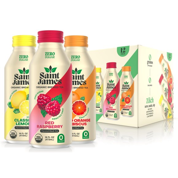Pack Variado de Té Negro Orgánico Saint James 12x473ml