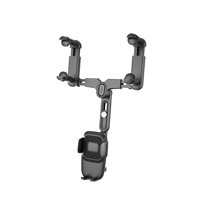 Magideal - Soporte Para Teléfono Con Espejo Retrovisor Para Coche, Soporte Giratorio Para Teléfono De 360 Degree, Navegación, Montaje Universal Retráctil Para Camión, Negro
