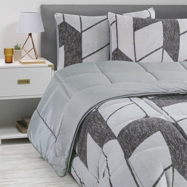 Plumon Coral Estampado King Gris