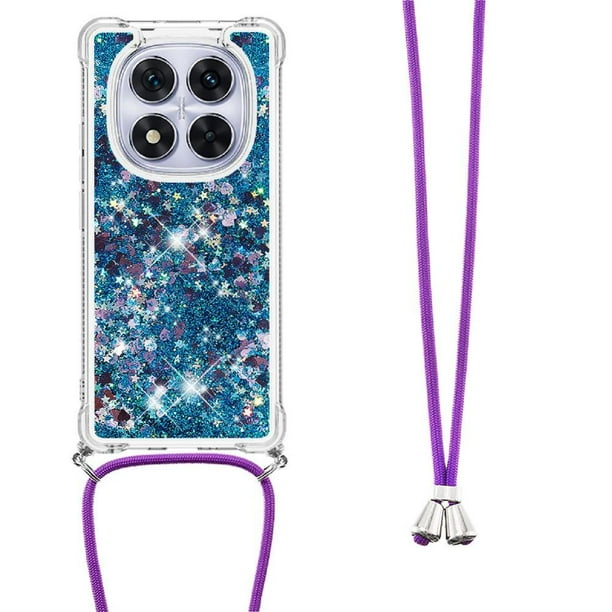 Funda FOXDOCK para Xiaomi Redmi Note 14 Pro 5G con Cuerda Ajustable, Brillo Líquido, Protección Antigolpes y Lente – Ideal para Regalo