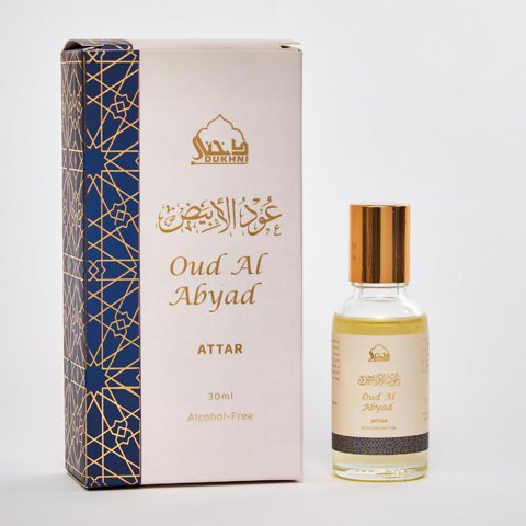 Perfume Dukhni Oud Al Abyad Attar Oil, 30 Ml, En Rollo
