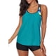 thumbnail image 3 of Tankini push-up con espalda en T, estampado a rayas y pantalones cortos para mujer, 3 of 7