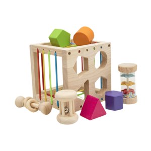 Magideal - Actividad De Madera De Madera Centro De Actividad Cubo Conjunta Versátil Juguetes De Clasificación De Forma Sensorial Para Niños Regalo De Cumpleaños