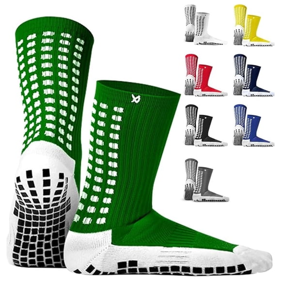 Calcetines Soccer Grip Lux Sports Green, unisex, que absorben la humedad para adultos