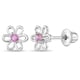thumbnail image 1 of Aros Flor de Plata 925 Certificada con Circón Rosado | Delicadeza y brillo para sus primeros recuerd, 1 of 4