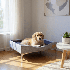 Bloccare - Cama De Mascotas - Talla L Extra (90X70 Cm) / Pata Cromada 15 Cm