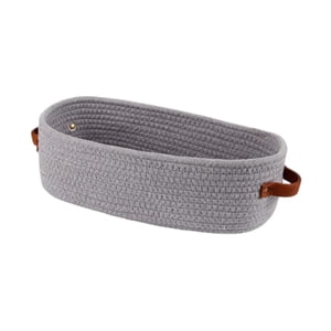 Bothyi - Cesta De Algodón Tarcha Tejida Organizador De Baño Bin Para Sala De Estar Gabinete De Casa Gray