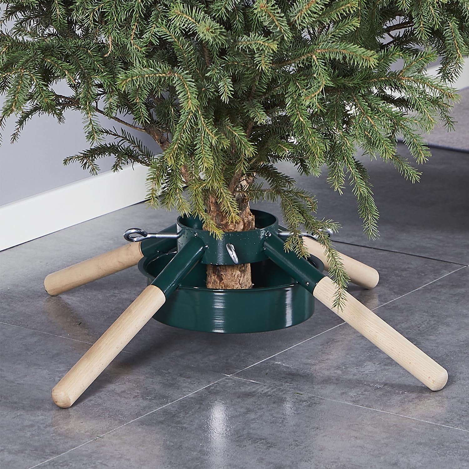 Soporte Para Árbol De Navidad Blissun Green Para Árboles Reales De Hasta 8 Pies