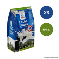 Alcafood - Leche Entera En Polvo 3X 800 Gr