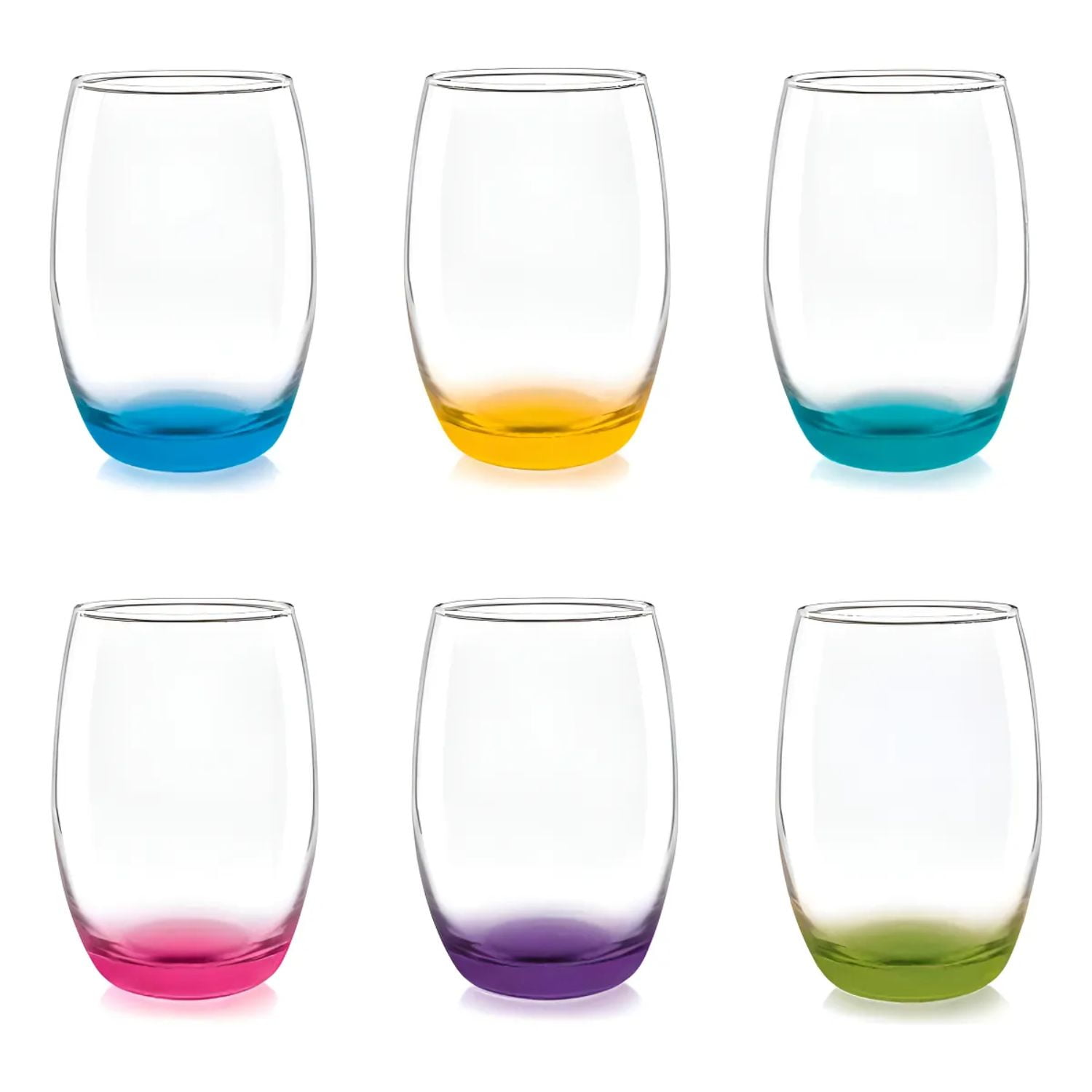Set De 6 Vasos Altos Mikonos Fondo Color 460ml Cristar