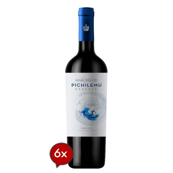 6 Vinos Pichilemu Reserva Carmenere, 750 cc