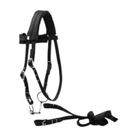 Magideal - Brida De Caballo Con Halter Rin Broca Extraíble De Snaffle, Sillín Sintética De Servicio Pesado Caballero De Cabecera Líder De Cuerda Equipo Ecuestre L Negro