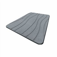 Estilodomus - Piso Baño Diatomita Absorbente Antideslizante Alfombra Bano Gris Oscuro Con Olas