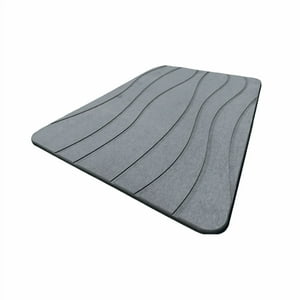 Estilodomus - Piso Baño Diatomita Absorbente Antideslizante Alfombra Bano Gris Oscuro Con Olas