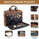 thumbnail image 3 of Maletín Vintage de Cuero Grano Completo Tan de Leather & Latch, 3 of 6