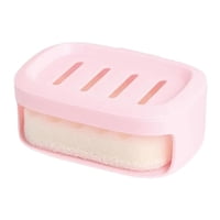 Magideal - Bandeja De Jabón Caja De Ahorro De Jabón Desmontable De Doble Uso Con Esponja Caja De Jabón De Doble Capa Contenedor De Jabón Para Encimera De Cocina Rosa Claro