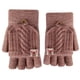 thumbnail image 1 of Guantes sin dedos para niños, niños, adultos, invierno, cálidos, tejidos, convertibles, con parte superior abatible, mitones sin dedos, 1 of 5