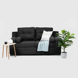 Intermuebles - Sofá 3 Cuerpos Santi Tela Negro