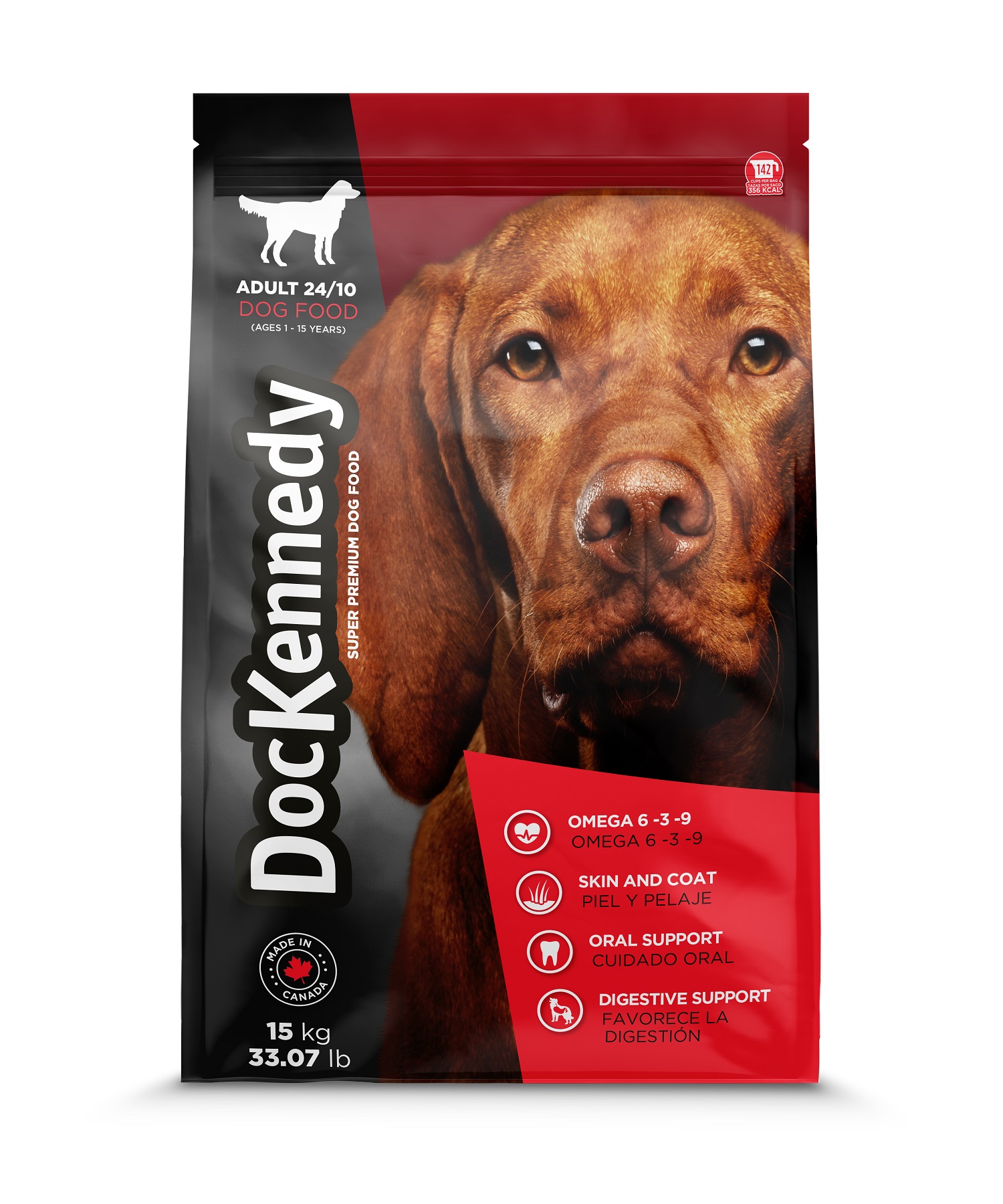 Dockennedy - Alimento Seco Perro Adulto/Senior Sabor Cerdo Y Pollo Bolsa, 15 Kg