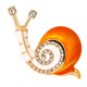 thumbnail image 4 of linda esmalte de color naranja rhinestone crystal snail broche pin joyas de dibujos animados, 4 of 5
