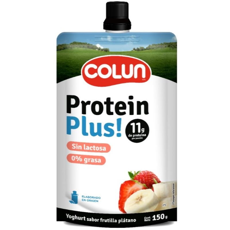 Yoghurt Protein Plus Sabor Frutilla Plátano Doypack 150 gr Colun