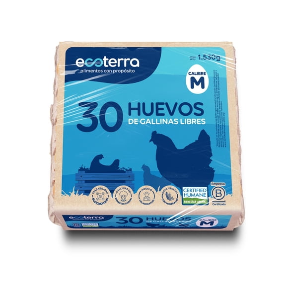 Huevos de Campo y Gallina Libre Mediano Color, 30 Un